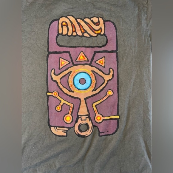 Nintendo Zelda Breath Of The Wild Sheikah Slate Logo Men’s Tee Shirt Sz Medium - Picture 3 of 5